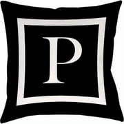 IDG Classic Block Monogram Decorative Pillow - Black