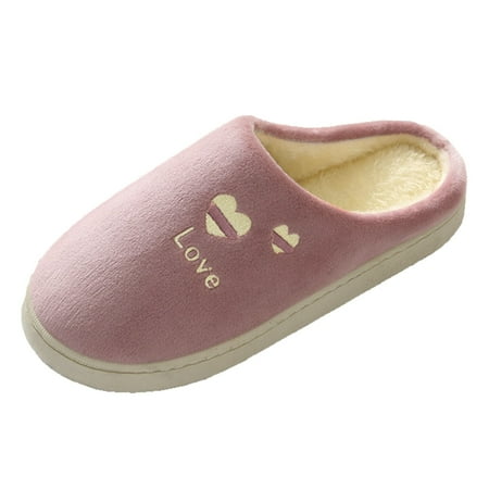 

uikmnh Women Slippers Slippers For Men And Women Winter Warm Cotton House Slippers Red 8.5