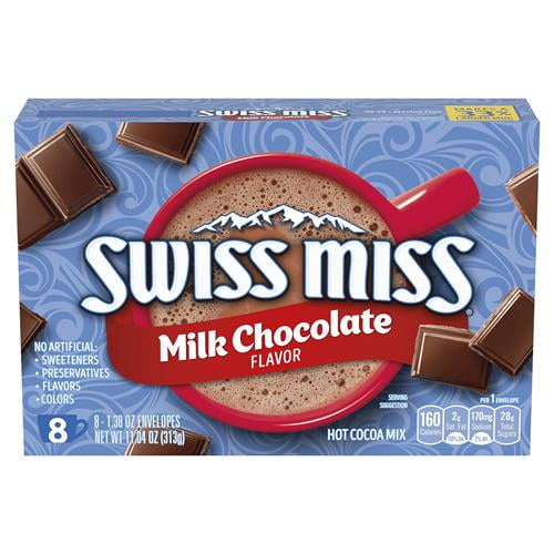 Swiss Miss Milk Chocolate Flavored Hot Cocoa Mix, 8 Count Hot Cocoa Mix Packets - Pack of 2