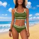 thumbnail image 5 of Traje de baño tankini de cintura alta dividido para mujer, color sólido, conservador y moderno, traje de baño de dos piezas para mujer, trajes de baño tankini para mujer, traje de baño de 2 piezas par, 5 of 7