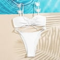 thumbnail image 2 of Women‘s Swimsuit Knot Front Tie Two Piece Bikini Set  Red S-2XL, 2 of 9