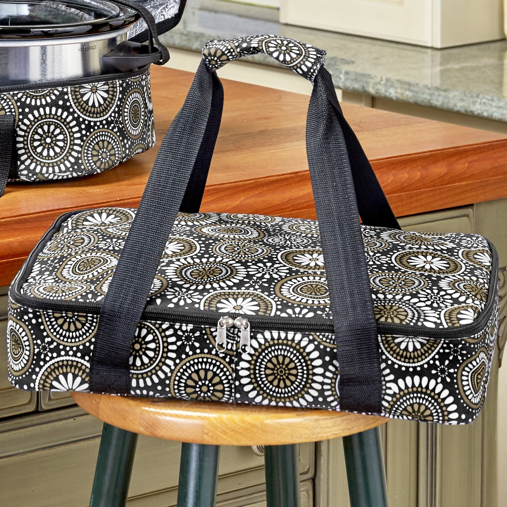 The Lakeside Collection Retro Camper Print Insulated Casserole Carrier