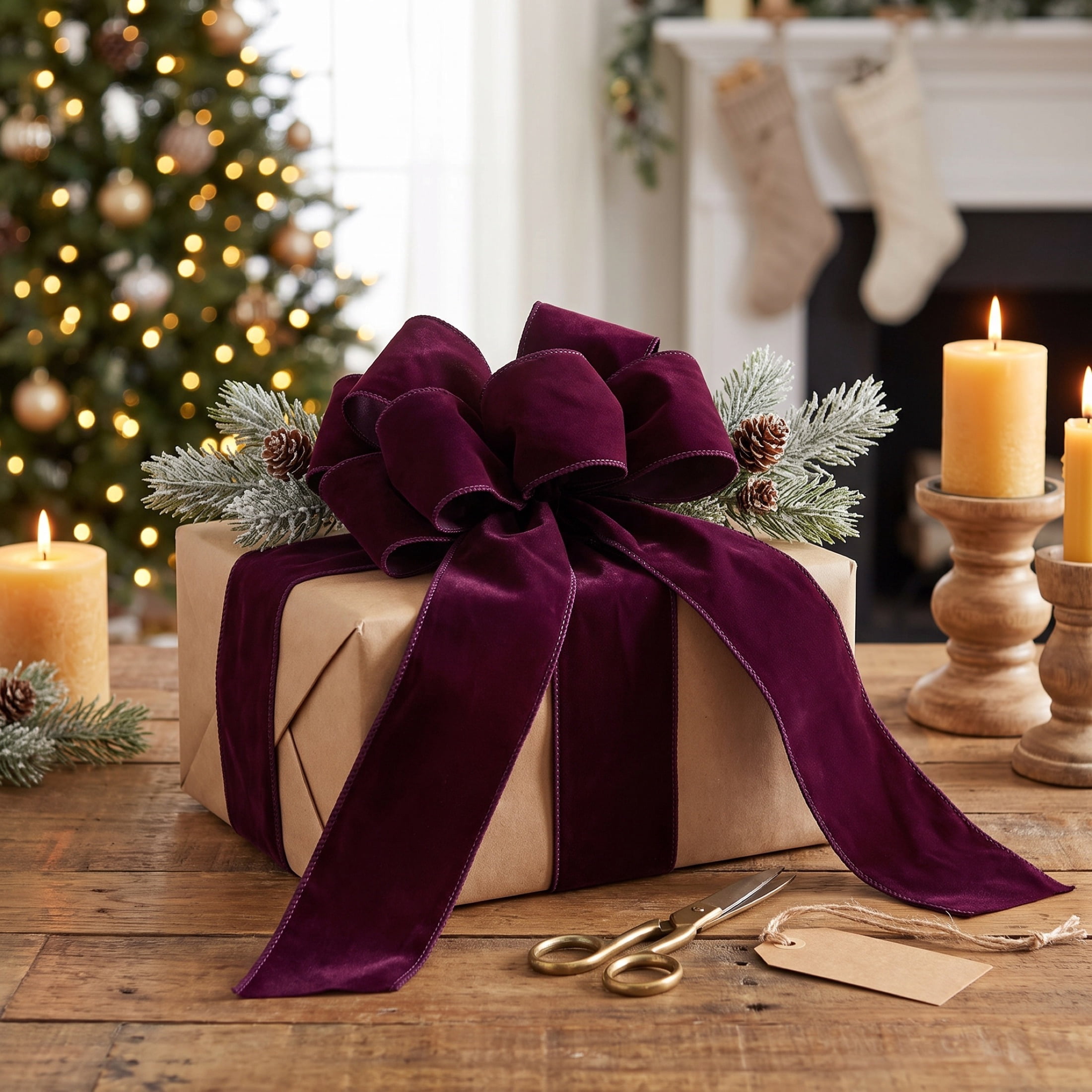 Burgundy Velvet Christmas Ribbon, 2.5" x 25', by Holiday Time