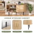 thumbnail image 6 of VEIKOUS 29.5"H Sideboard Cabinet W/ Curved Sliding Doors and 4 Compartments, Anti-Tip Design, Natural, 6 of 15