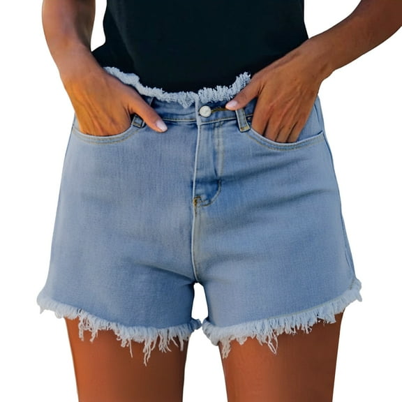 Valueadd Women's Jean Shorts Denim With Pockets Shorts Jeans Casual Short Pants
