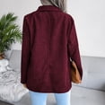 thumbnail image 2 of Womens Double Breasted Corduroy Blazers Casual Long Sleeve Open Front Cardigan Jackets Work Office Suits, 2 of 3