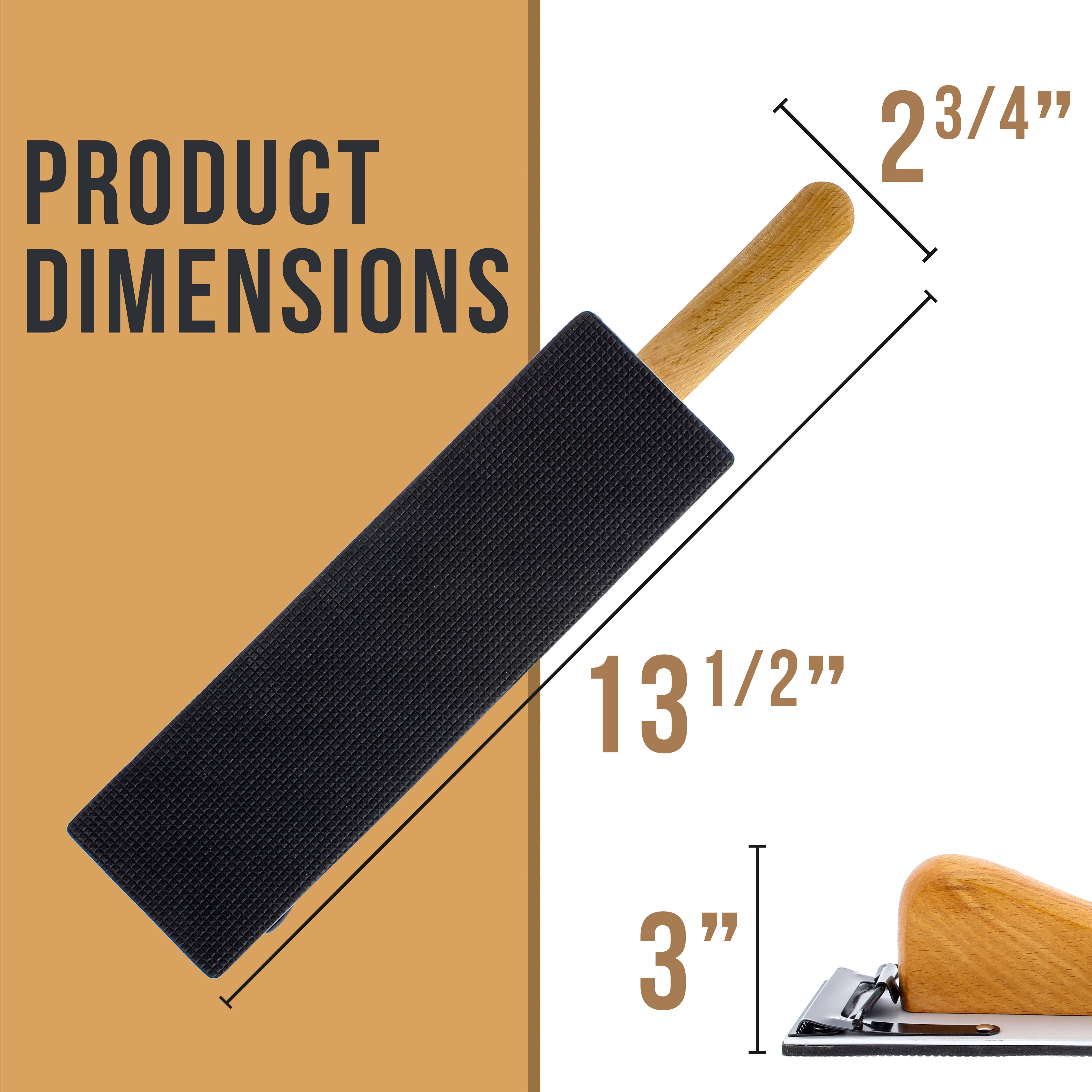Wooden Handle Longboard Hand Sander For PSA Sandpaper 10-3/4" X 2-3/4" 