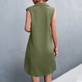 thumbnail image 4 of Bosfbaoi Women's Sleeveless Shirt Dress, Collared Button Front Solid Color Mini Dress, Lightweight Breathable Casual Sundress for Daily Wear, 4 of 7