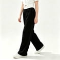 thumbnail image 7 of ZVAVZ Lightweight Wide Leg Pants for Girl Elastic Waist Running Pants Fashion Casual Daily Pants Black 10-11Years, 7 of 7