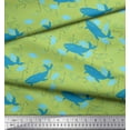 thumbnail image 2 of Soimoi Rayon Crepe Fabric Fishing Hook,Fish & Whale Ocean Printed Fabric 1 Yard 46 Inch Wide, 2 of 3