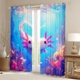 thumbnail image 2 of Homewish Cute Axolotl Blackout Curtains Set of 2 (52x84 Each),Watercolor Sea Coral Window Curtains,Pink Blue Curtains and Drapes For Girls,Ultra Soft Home Decor, 2 of 6