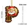 thumbnail image 3 of DAMAI 26 Letter Gold Christmas Ornaments With Cartoon Santa Claus- 2D Initial Ornaments for Christmas Tree, Personalized Name Decorations with Alphabet Letters for Holiday Decor, 3 of 3