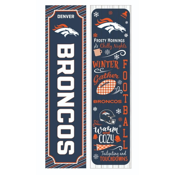 Denver Broncos 47" Double Sided Winter Leaner Fan Sign