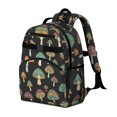 thumbnail image 2 of Mushroom and Eye Black Pattern Cute School Backpack Bag for School with Padded Back and Adjustable Shoulder Straps 15.25"x11.5"x5.25", 2 of 5