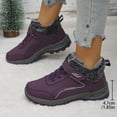thumbnail image 5 of CAICJ98 Women's Winter Boots Waterproof Ankle Boots Warm Lined Lace Up Outdoor Hiking Work Shoes Winter Boots for Women (Dark Purple,Size 9.5), 5 of 9