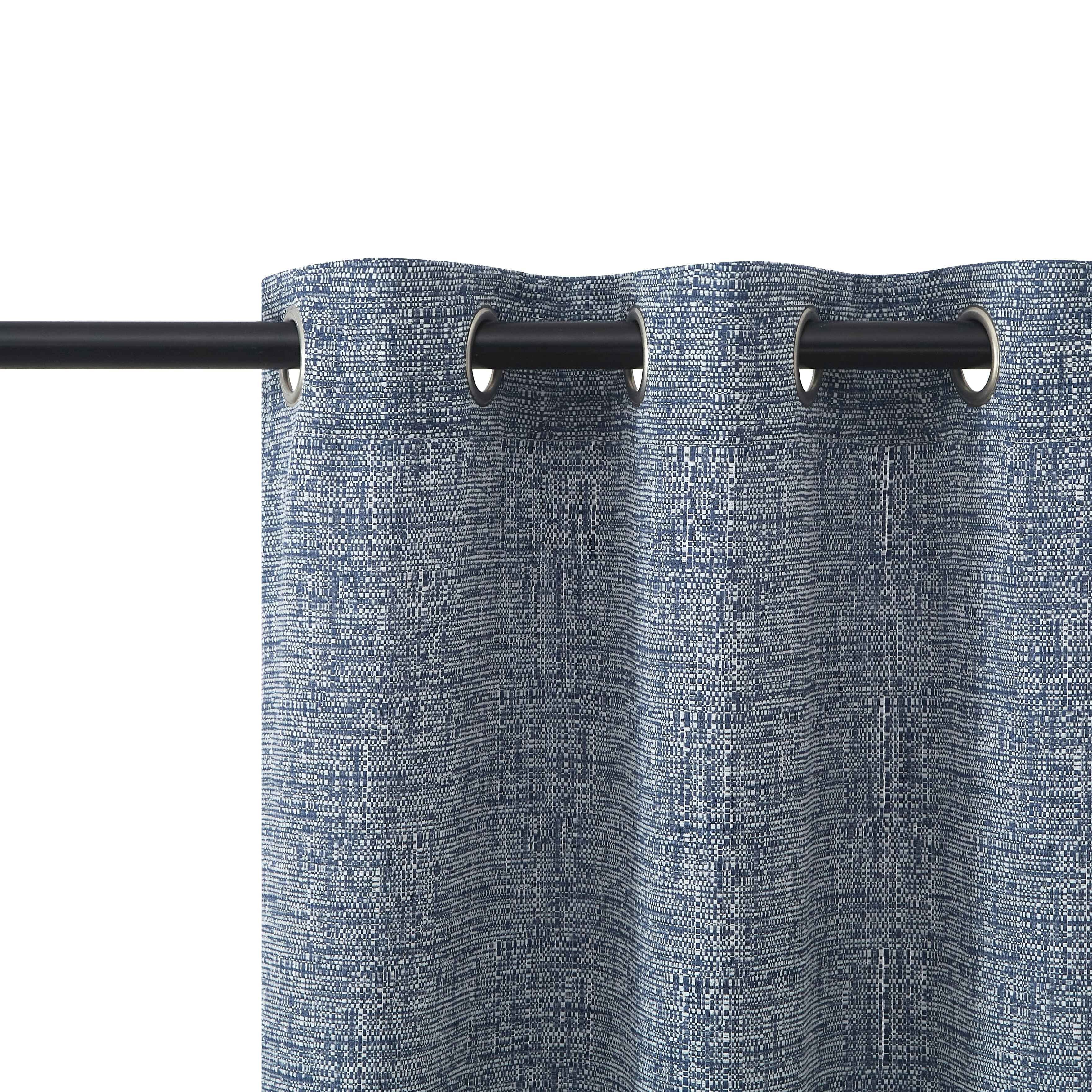 Mainstays Chenille Light Filtering Curtain Panel Pair, Blue, 38 in W x 84 in L