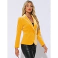 thumbnail image 3 of DARING DIVA Women's Velvet Office Coat Solid Shawl Collar Blazer XL Yellow, 3 of 6