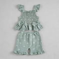 thumbnail image 2 of Edvintorg Two Piece Sets for Girls Summer Cute Ruffle Sleeve Smocked Back Casual Tank Top and Short Little Girls Clothes Size 0-4, 2 of 5