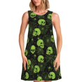 thumbnail image 1 of Disketp Skulls And Cobwebs para Vestido sin Mangas para Mujeres, Vestidos de Verano para Mujeres, Casual y Holgado para la Playa, 1 of 7