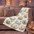 thumbnail image 5 of Watercolor Woodland Animals And Floral Wreaths Flannel Blanket, Gentle Forest Home Decor For Bedroom, Nursery And Reading Nook, Cozy Baby Shower Gift For Kids And Nature Lovers, 5 of 7