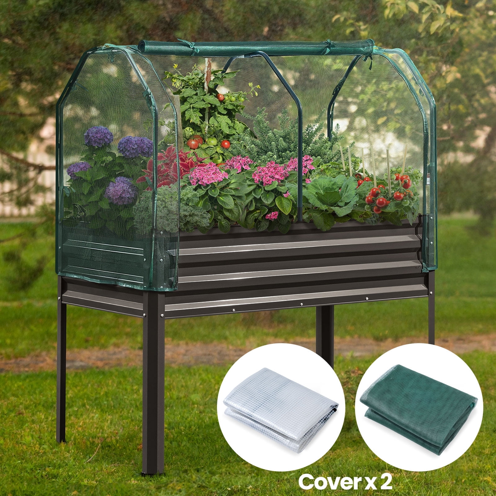 King Bird 47x24x56 Raised Garden Bed with Greenhouse Cover photo 5