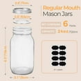 thumbnail image 2 of 24 oz Mason Jars Regular Mouth 6 Pcs, Large Canning Jars with Seal Bands, 24 oz Glass Jar with Lid for Jams, Sauces, Juice, Coffee, Pickling, Fruit, Dessert, Kitchen Storage, 2 of 8