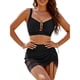 thumbnail image 1 of Traje de Baño Bikini Set de 2 Piezas con Bralette Acolchada Push-Up, Parte Inferior de la Cintura Alta Y Falda Transparente, Tela Estirable Seca para Vacaciones en la Piscina de la Playa, 1 of 9