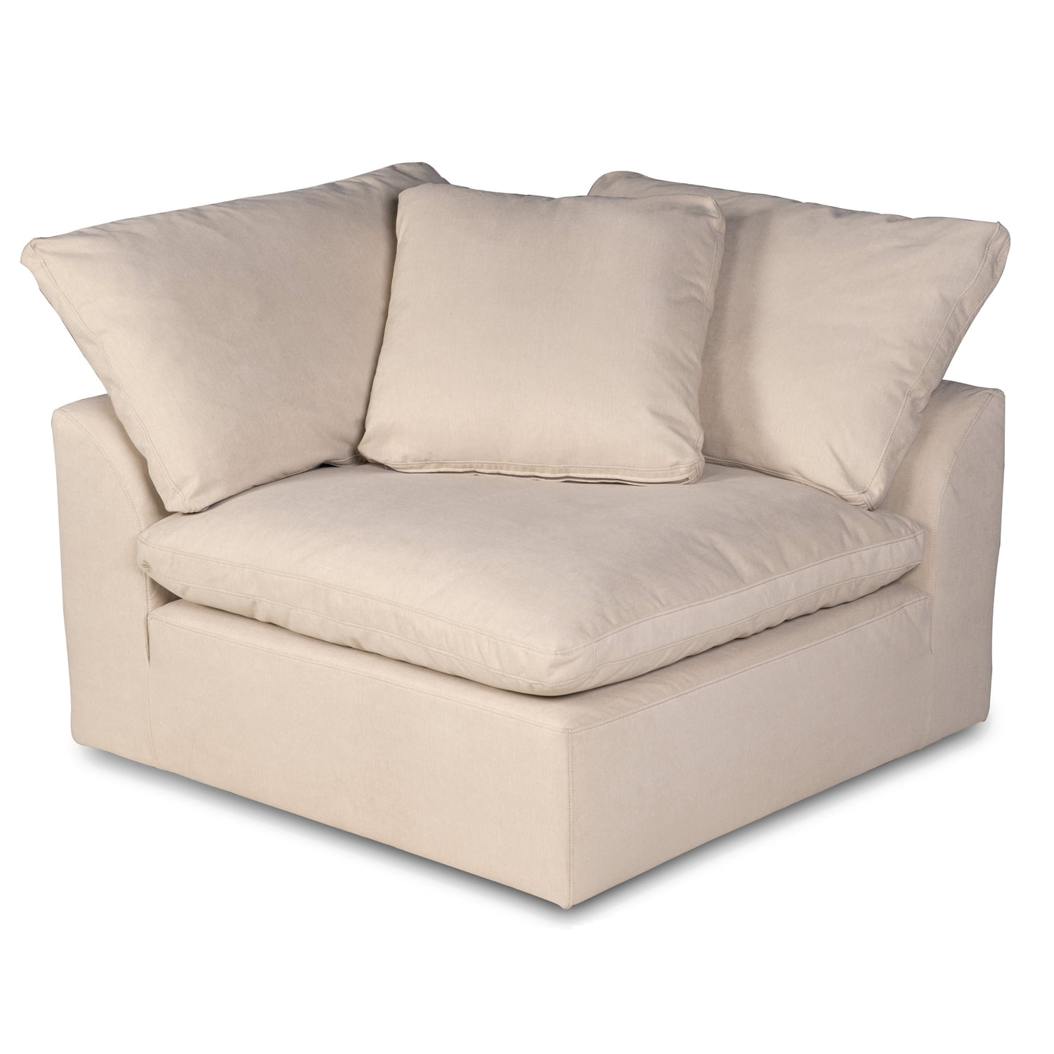 Sunset Trading Contemporary Puff Collection 3PC Slipcovered L-Shape Sectional Sofa
