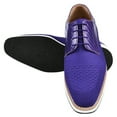 thumbnail image 2 of LIBERTYZENO Mens Casual Shoes Textile And Lizard Print Leather Lace-Up Oxford Casual Shoes For Mens Gutta Purple 10, 2 of 7