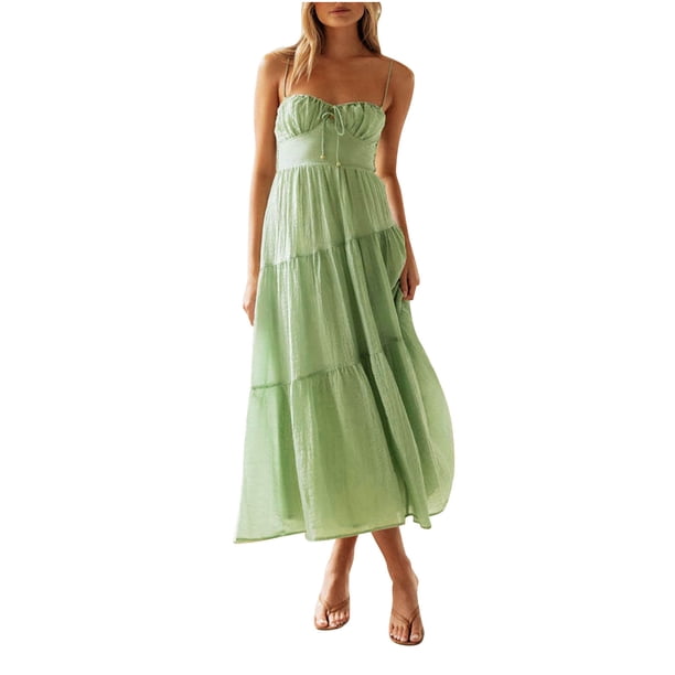 Tops de Tubo Largo para las Mujeres de Moda Color Sólido Vestido de Suspensiones con Cremallera Oculta, Elasticidad Deslumbrante Vestido para la Fiesta Y la Noche