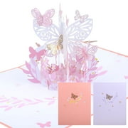 Neinkie Butterflies Pop Up Card, 3D Popup Greeting Cards, for Mothers Day, Spring, Fathers Day, Graduation, Birthday, Wedding, Anniversary, Thank You, Get Well, All Occasion
