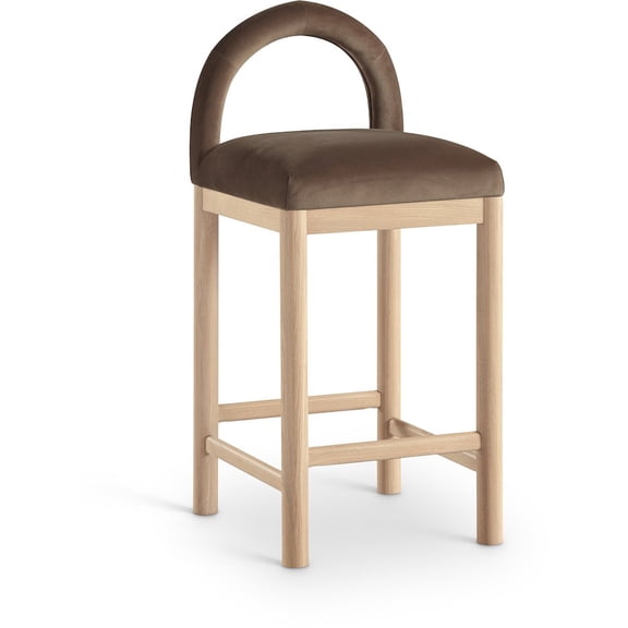 Meridian Furniture Conrad Brown Velvet Counter Stool