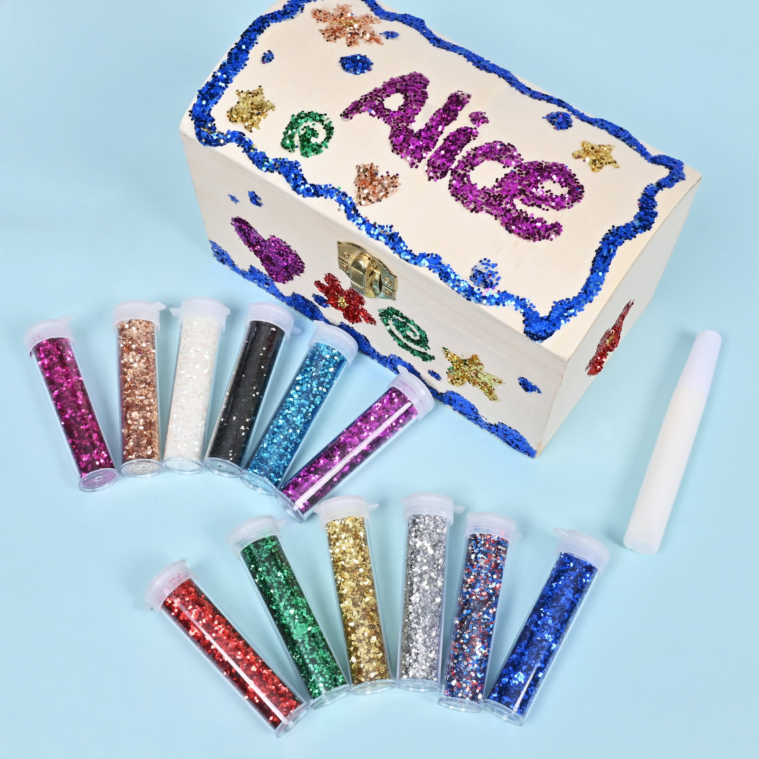 Hello Hobby Craft Glitter Shaker Set with 12 Assorted Colors