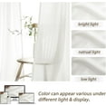 thumbnail image 5 of Light Filtering Pure White Curtains 84 Inches Long for Living Room, Modern Linen Blend Textured Sheer Memory Shape Trained Pleat Curtain Back Tab for Bedroom 2 Panel Set Window Drape 7FT, 5 of 14