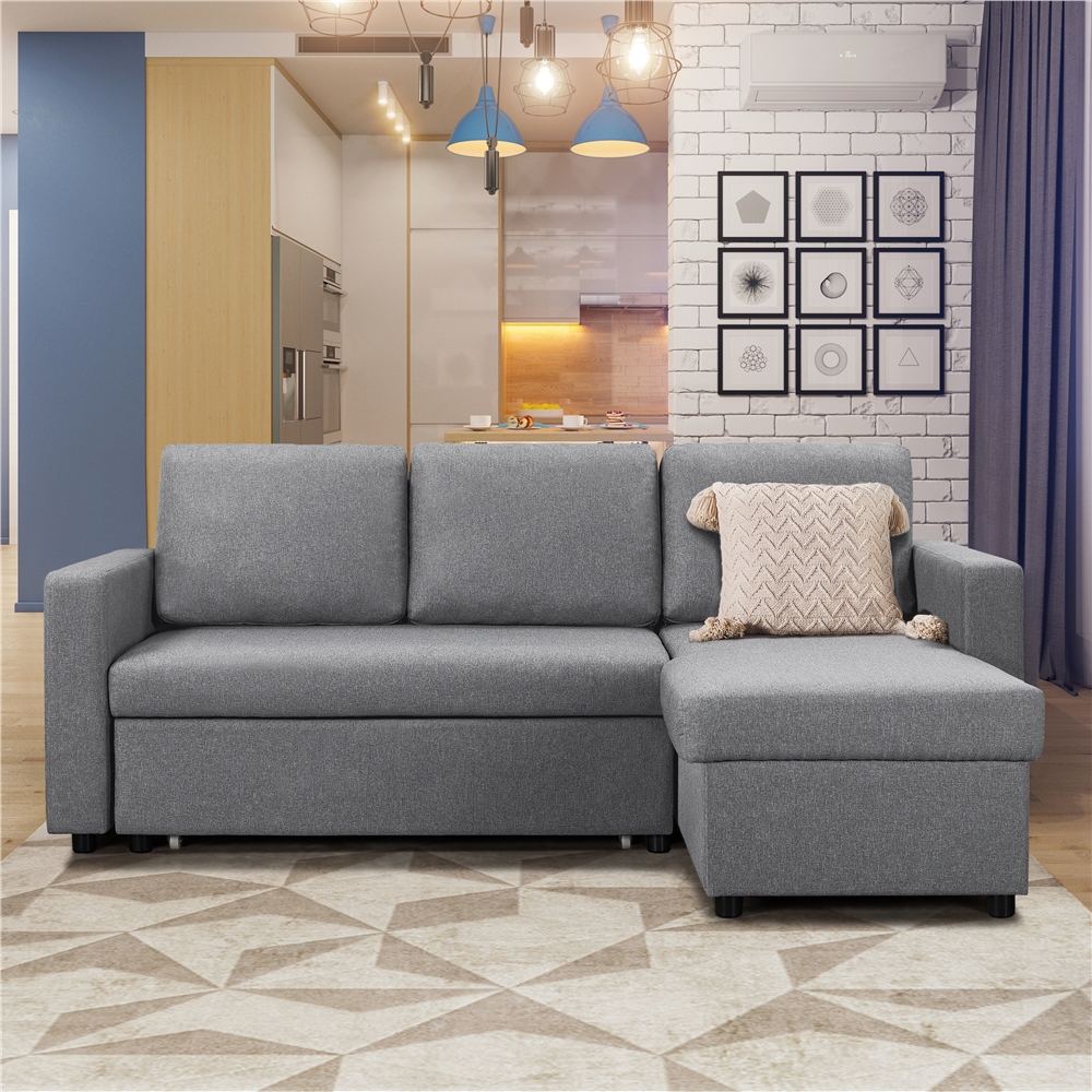 Yaheetech Reversible Sleeper Sectional Sofa with Philippines | Ubuy
