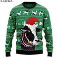 thumbnail image 4 of Suéteres de punto navideños con diseño divertido de vaca lechera, divertidos regalos de Navidad y Halloween, jerséis para parejas, fiestas, unisex, informales, 1, 4 of 5