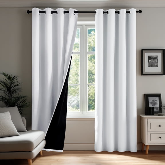 ZOPZO Room Darkening Blackout Curtains, Bright White, 52W x 84L Inch, Energy Saving Thermal Insulated Drapes for Bedroom and Nursery, Set of 2