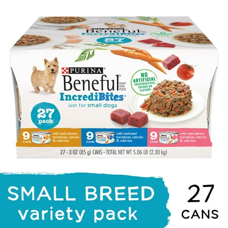 Purina Beneful Small Breed Wet Dog Food Variety Pack, IncrediBites - (27) 3 oz. (The Best Dog Food For Small Dogs)