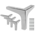 thumbnail image 1 of Seimneire 4 patas de muebles de 6 pulgadas, patas de sofá de estilo moderno, patas triangulares de metal cromado pulido para mesa, armario, sofá, silla, 1 of 5