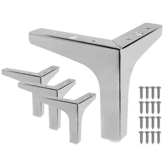 Seimneire 4 patas de muebles de 6 pulgadas, patas de sofá de estilo moderno, patas triangulares de metal cromado pulido para mesa, armario, sofá, silla