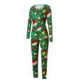 thumbnail image 2 of TheFound Female Nightwear Cartoon Patterns Print O-Neck Long Sleeve Jumpsuit, 2 of 9
