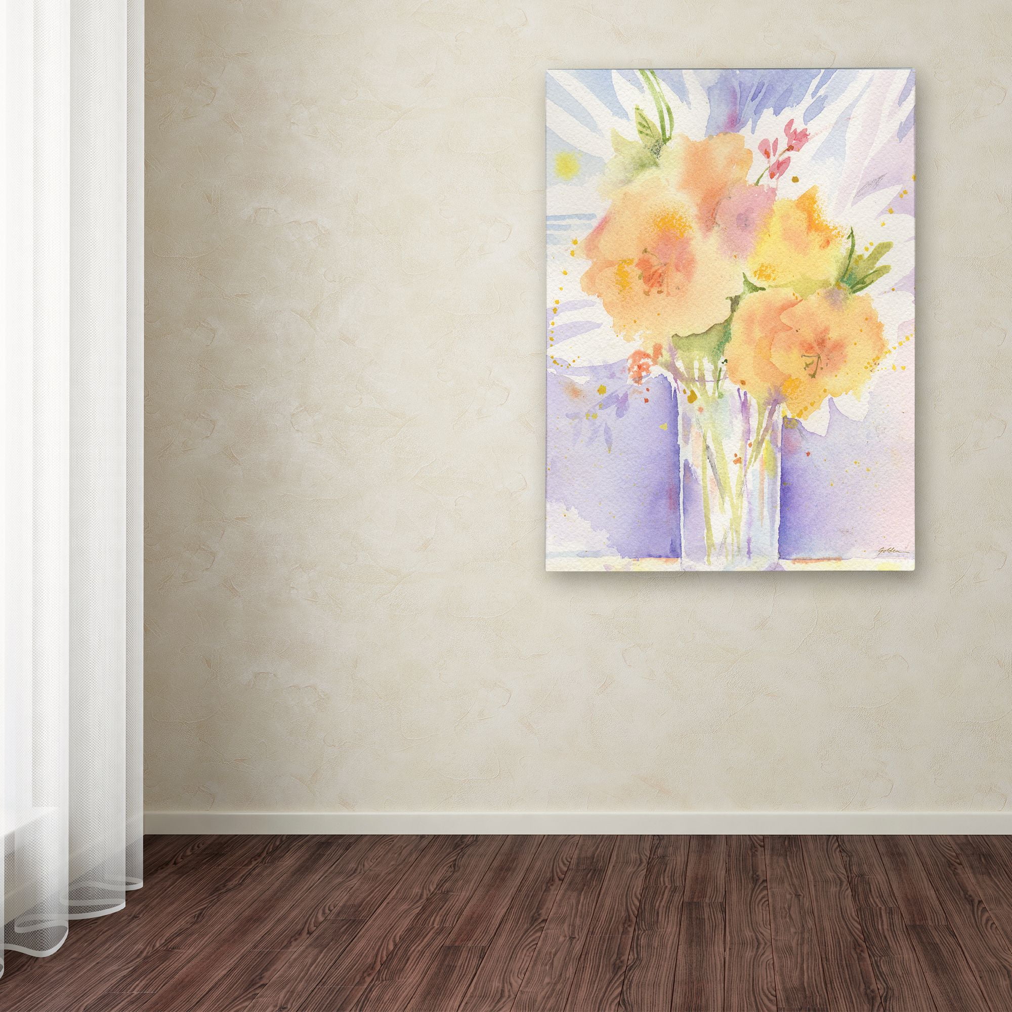 Trademark Fine Art "Purple Vase Reflection" Canvas Art by Sheila Golden
