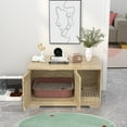 thumbnail image 5 of Oubayajia Cat Litter Box Cabinet with Doors, Litter Box Furniture Hidden, Cat Washroom, Natural, 5 of 8