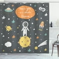 thumbnail image 1 of Ambesonne Outer Space Shower Curtain, Doodle Astronaut, 69"Wx75"L, Multicolor, 1 of 3