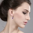 thumbnail image 2 of Gem Stone King 4.10 Ct Cushion Purple Amethyst 925 Sterling Silver Dangling Earrings, 2 of 4