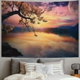 thumbnail image 2 of Shiartex Ocean Tapestry Wall Hanging, Cherry Blossom Tapestry, Japanese Anime Scenery Nature Landscape Tapestry,Moon Purple Tapestry for Dormitory Living Room Bedroom Decoration Painting, 2 of 6