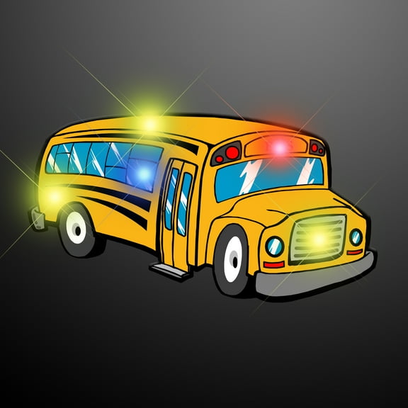 FlashingBlinkyLights School Bus Flashing Blinking Light Up Body Lights Pins