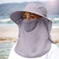 thumbnail image 2 of FUZHIQ Women's Full Coverage UV Protection Sun Hat with Face Cover & Neck Flap, Foldable Wide Brim Windproof Breathable Summer Hat for Hiking Fishing Beach Outdoor,One Size, 2 of 4