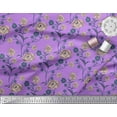 thumbnail image 2 of Soimoi Tissu Popeline de Coton Imprimé Feuilles & Roses Tissu de Couture Yard 56 Pouces de Large, 2 of 3