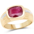 thumbnail image 1 of 14K Yellow Gold Plated 3.75 ct. Glass Filled Ruby Sterling Silver Ring, 1 of 3